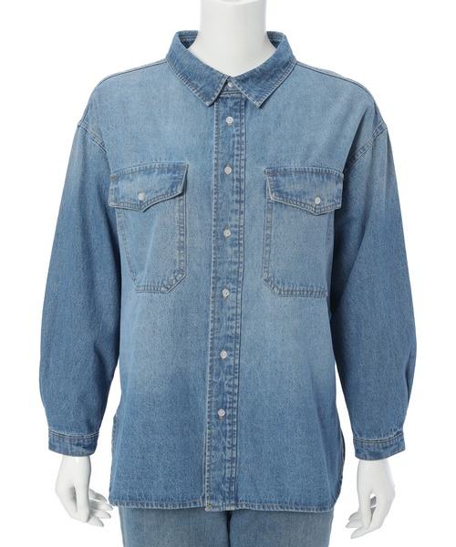 「Edit Sheen」 長袖シャツ M ブルー レディース_画像4