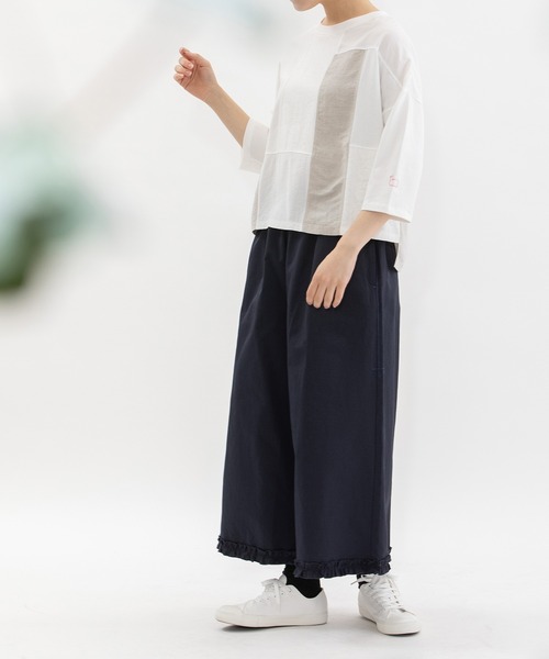 nop de nod（ノップドゥノッド） tシャツ USコットンmisc布帛7分袖T
