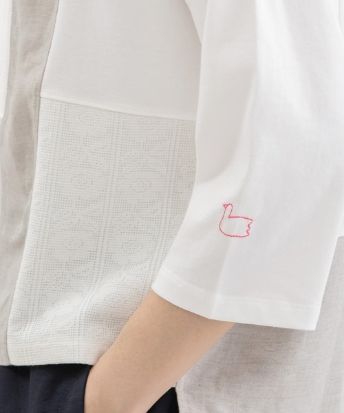 nop de nod（ノップドゥノッド） tシャツ USコットンmisc布帛7分袖T