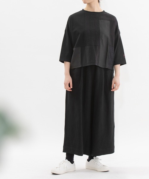 nop de nod（ノップドゥノッド） tシャツ USコットンmisc布帛7分袖T