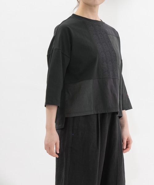 nop de nod（ノップドゥノッド） tシャツ USコットンmisc布帛7分袖T