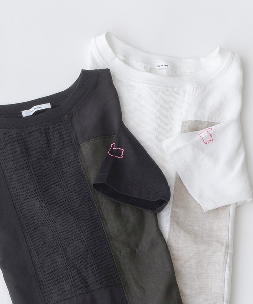 nop de nod（ノップドゥノッド） tシャツ USコットンmisc布帛7分袖T