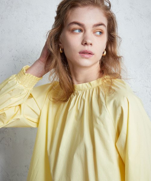 「LE SOUK HOLIDAY」 長袖ブラウス L イエロー レディース_画像9