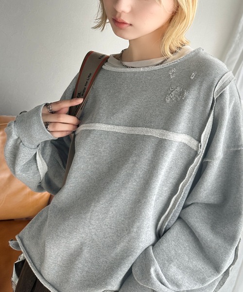 「Java」 スウェットカットソー LARGE ネイビー レディース_画像4