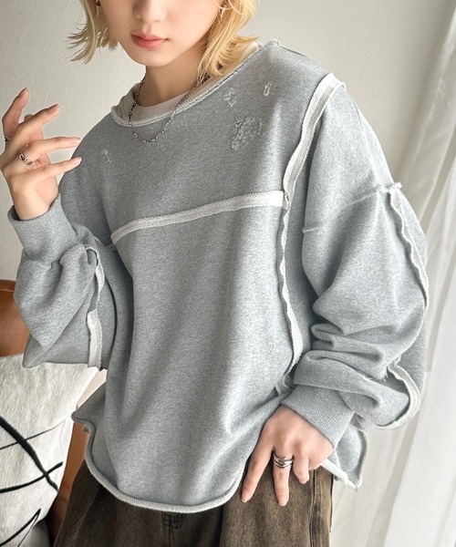 「Java」 スウェットカットソー LARGE ネイビー レディース_画像8