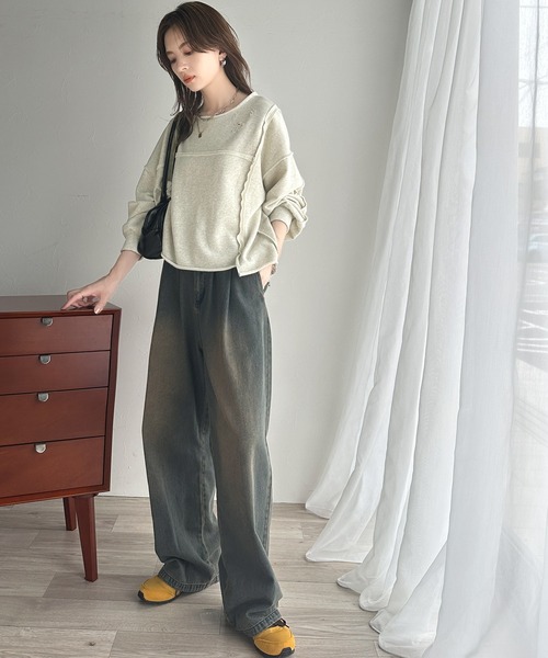 「Java」 スウェットカットソー LARGE ネイビー レディース_画像10