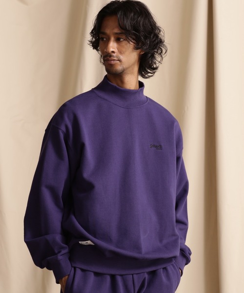 「schott」 スウェットカットソー M パープル メンズ