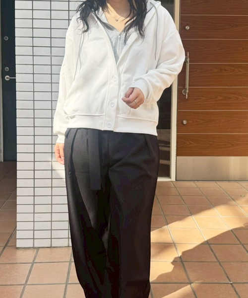 GREENHOX カーディガン フード付きフェイクツーピースカーディガン 