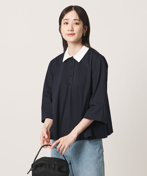 tシャツ トリコット テントライン ポロシャツ レディースの画像
