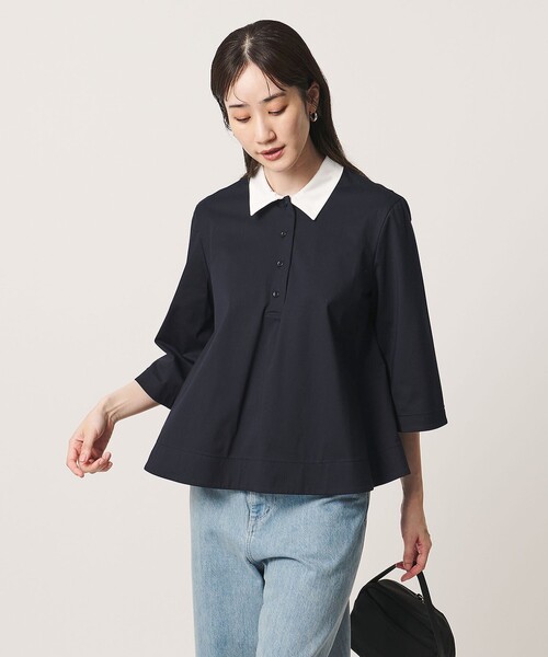 tシャツ トリコット テントライン ポロシャツ レディースの画像