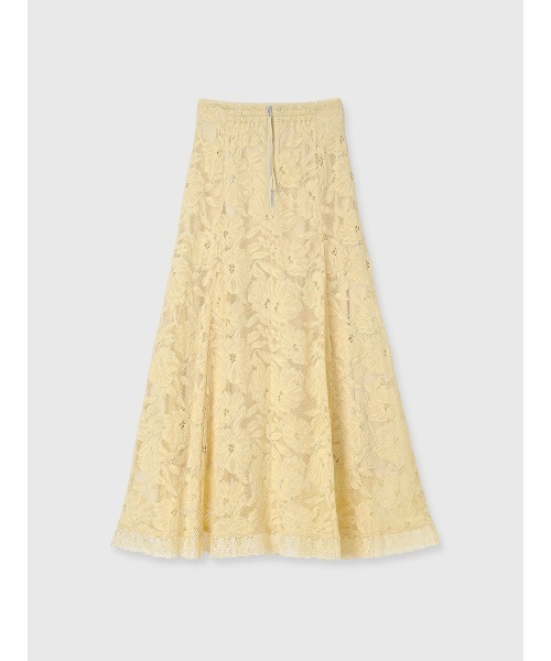 スカート オーナメントレースセミフレアスカートの画像