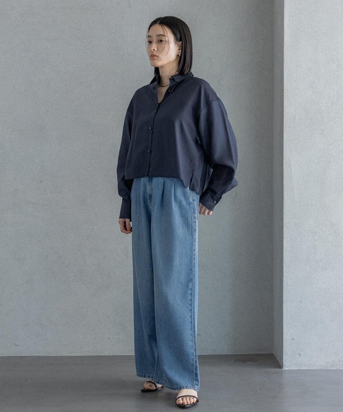 ジーンズ デニム デニムパンツ テンセルデニムパンツ レディースの画像