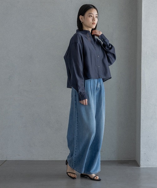 ジーンズ デニム デニムパンツ テンセルデニムパンツ レディースの画像
