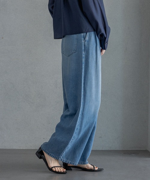ジーンズ デニム デニムパンツ テンセルデニムパンツ レディースの画像