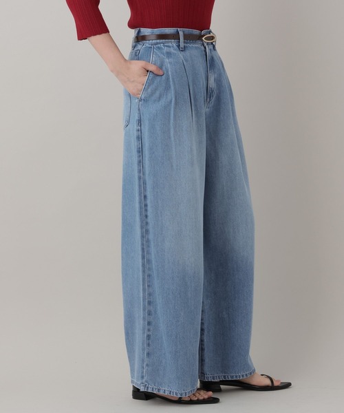 ジーンズ デニム デニムパンツ テンセルデニムパンツ レディースの画像