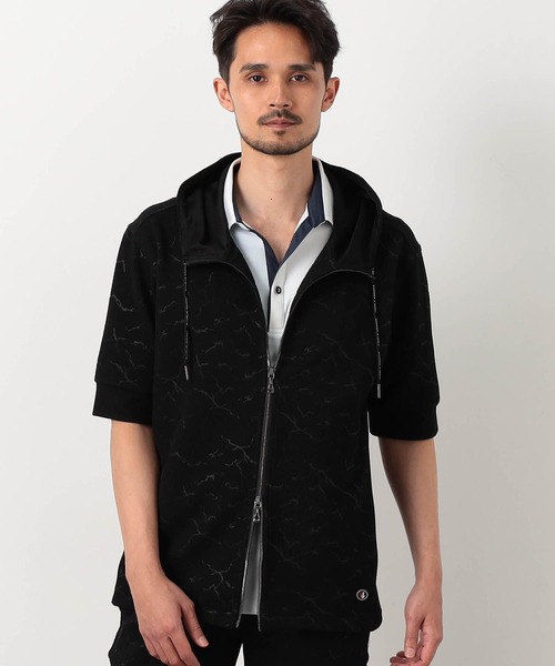 NICOLE CLUB FOR MEN  パーカー　黒　 NICOLE CLUB FOR MEN（ニコルクラブフォーメン） パーカー ラッセル