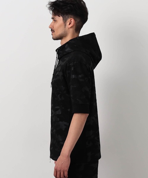 NICOLE CLUB FOR MEN  パーカー　黒　 NICOLE CLUB FOR MEN（ニコルクラブフォーメン） パーカー ラッセル