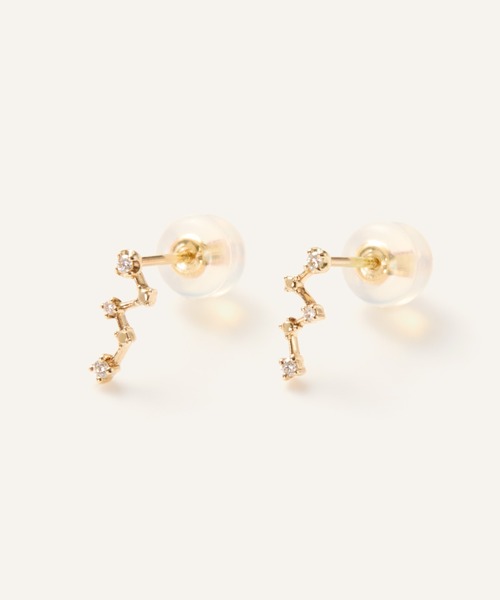 ピアス K10YG ダイヤモンド ピアス レディースの画像