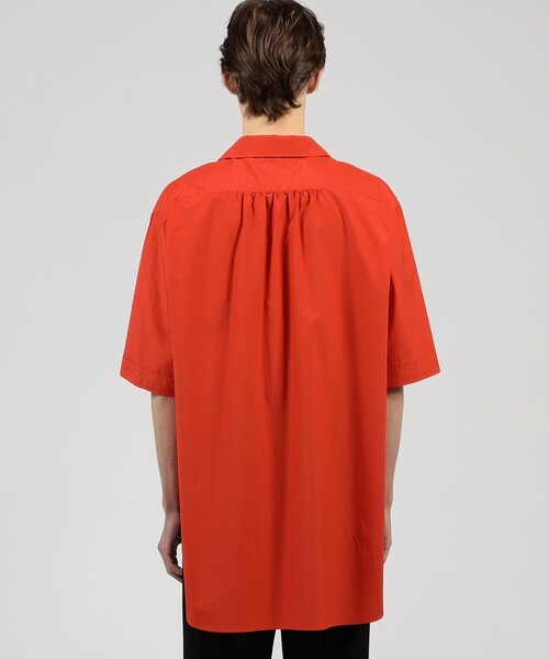 定価25300円◆tomorrowlandロングシャツ 120／2コットン オープンカラーハーフスリーブ ロングシャツ