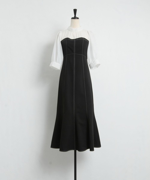 「tocco closet」 半袖ワンピース M サックスブルー レディース_画像2