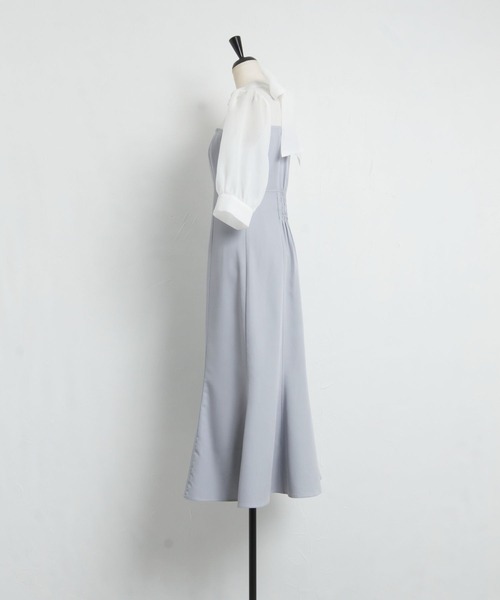 「tocco closet」 半袖ワンピース M サックスブルー レディース_画像3
