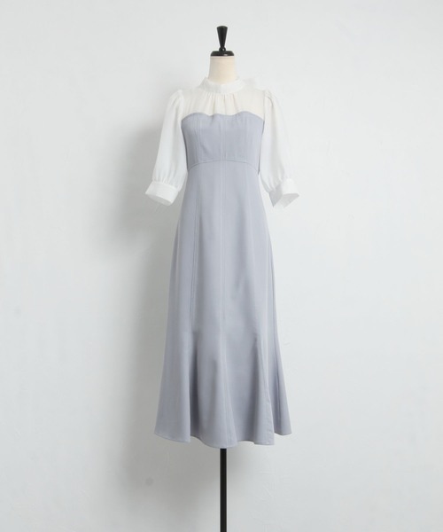 「tocco closet」 半袖ワンピース M サックスブルー レディース_画像4