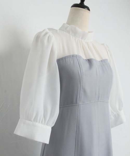 「tocco closet」 半袖ワンピース M サックスブルー レディース_画像5