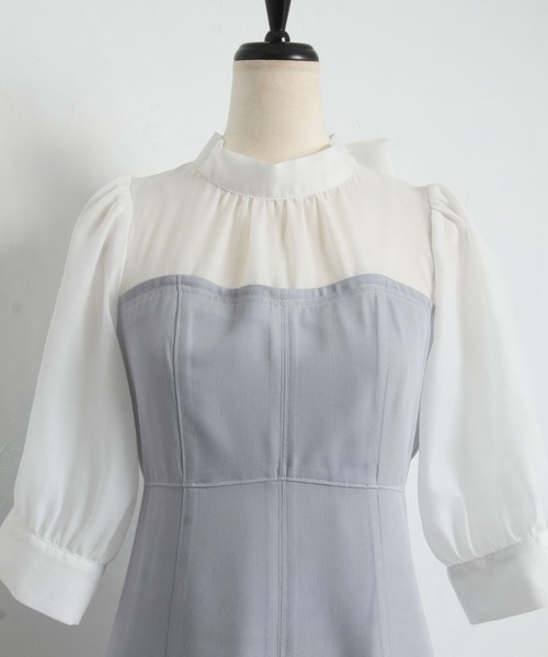 「tocco closet」 半袖ワンピース M サックスブルー レディース_画像6