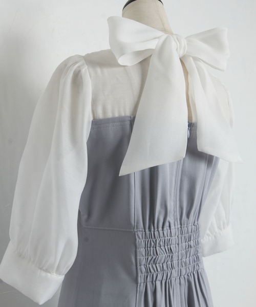 「tocco closet」 半袖ワンピース M サックスブルー レディース_画像7