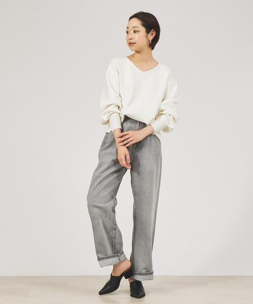 「qualite」 デニムパンツ 36 グレー レディース_画像9