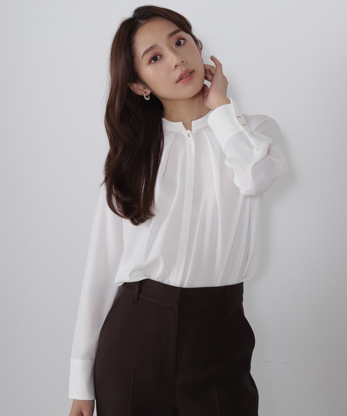 「NATURAL BEAUTY BASIC」 長袖ブラウス SMALL ブルー レディース_画像2