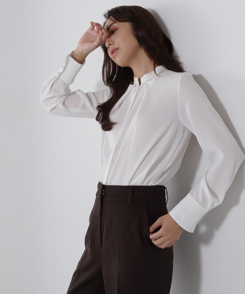 「NATURAL BEAUTY BASIC」 長袖ブラウス SMALL ブルー レディース_画像6
