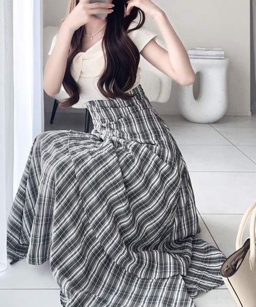 「mily bilet」 半袖ワンピース LARGE ベージュ レディース_画像3