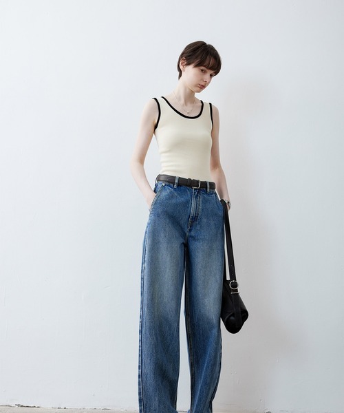 「tageechita」 ノースリーブニット M ライトベージュ レディース_画像6