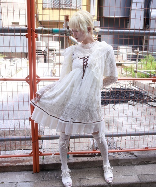myu：loret（ミュウロレット） カーディガン 半袖 ローズレースボレロ
