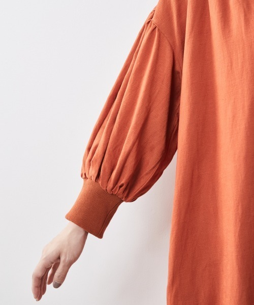 「CHIC STYLE」 長袖ワンピース 5L オレンジ レディース_画像2
