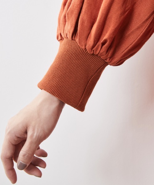 「CHIC STYLE」 長袖ワンピース 5L オレンジ レディース_画像3