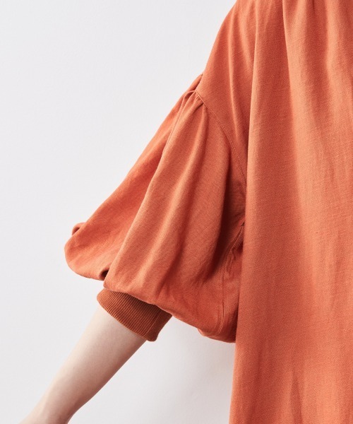 「CHIC STYLE」 長袖ワンピース 5L オレンジ レディース_画像4