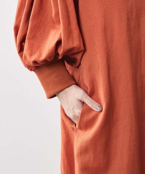 「CHIC STYLE」 長袖ワンピース 5L オレンジ レディース_画像5