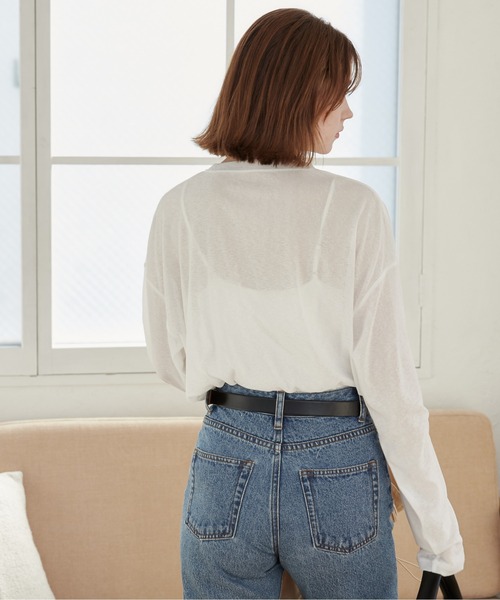 「ANGIE」 長袖カットソー FREE グレー系その他 レディース_画像3