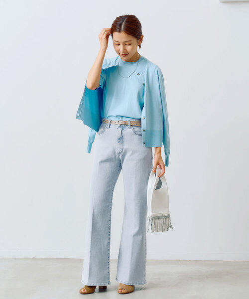 「IENA」 デニムパンツ 38 ネイビー レディース_画像3