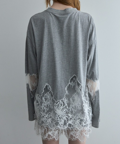 JOSE MOON（ジョゼムーン） tシャツ LACE DOCKING LONG TEE/レース