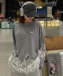 tシャツ LACE DOCKING LONG ...の詳細画像3
