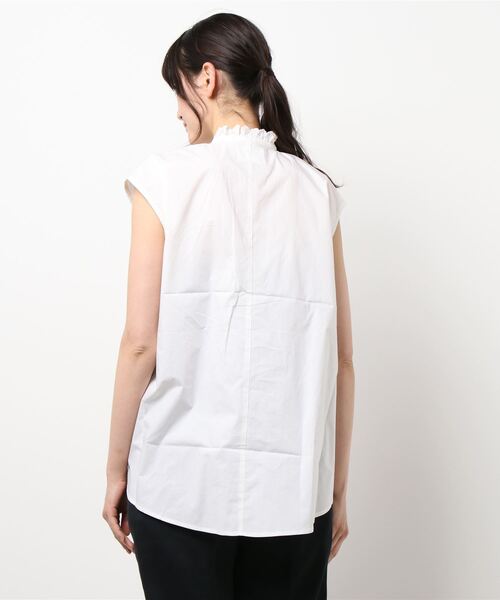ブラウス シャツ MIDIUMISOLID for Ladies ノースリーブタイカラーブラウス レディース MARcourt｜MIDIUMISOLID for Ladies ノースリーブタイカラー