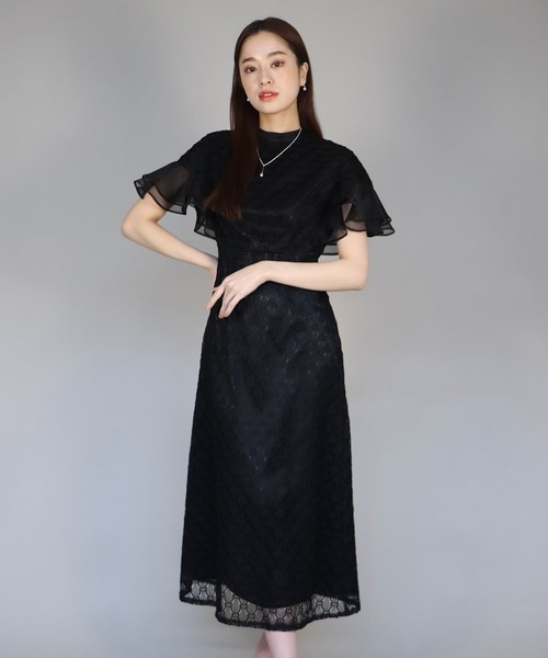 J by blue ドレス ジオメトリックチェーンレースドレス