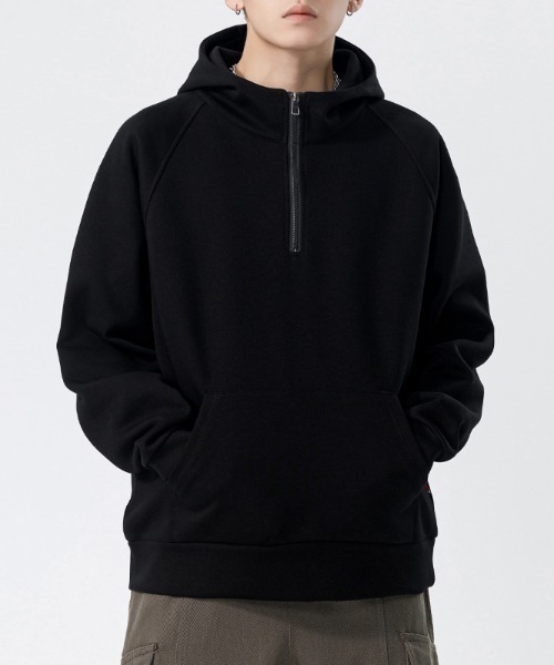 ARCHIVER パーカー 「Bl」 「IZU」 ルーズシルエットハーフジップ