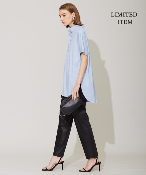icb ブラウスライクスムース スタンドカラーカットソー M相当　新品　ネイビー ICB tシャツ 「WEB限定」ブラウスライクスムース スタンドカラー