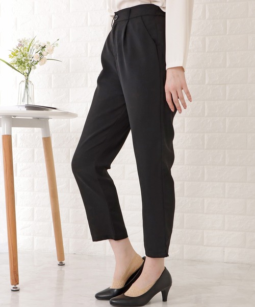 パンツ クロップド丈 ストレート ハイウエスト シンプル L1649 パンツ クロップド丈 ストレート ハイウエスト シンプル L1649