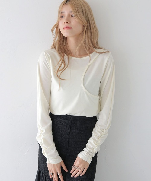 tシャツ 「CLEIO」カーブカットシャーリングプルオーバー レディース