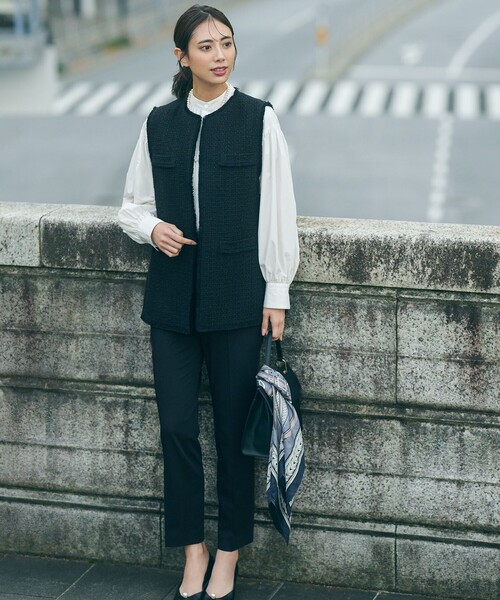 23区 パンツ 「洗える」クリアストレッチ テーパードパンツ